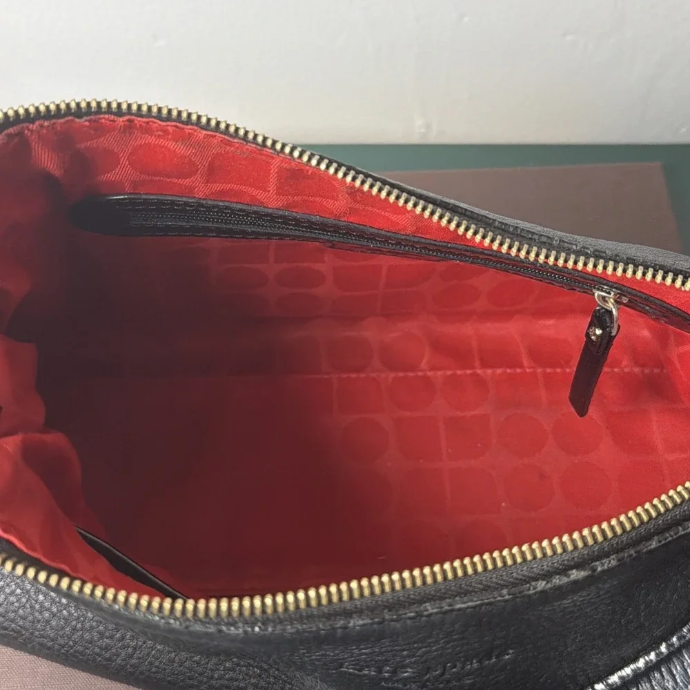 Vintage Kate Spade Shoulder Bag Black Genuine Leather Purse Patent Leather